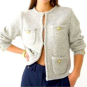J crew odette sweater lady jacket gray